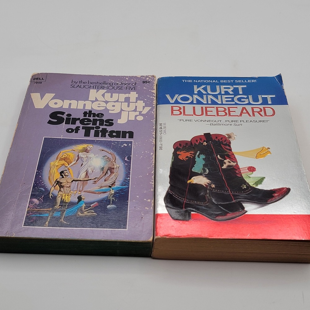 Kurt Vonnegut The Sirens of Titan Bluebeard Paperback Dell Printing Lot Good